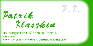 patrik klaszkin business card